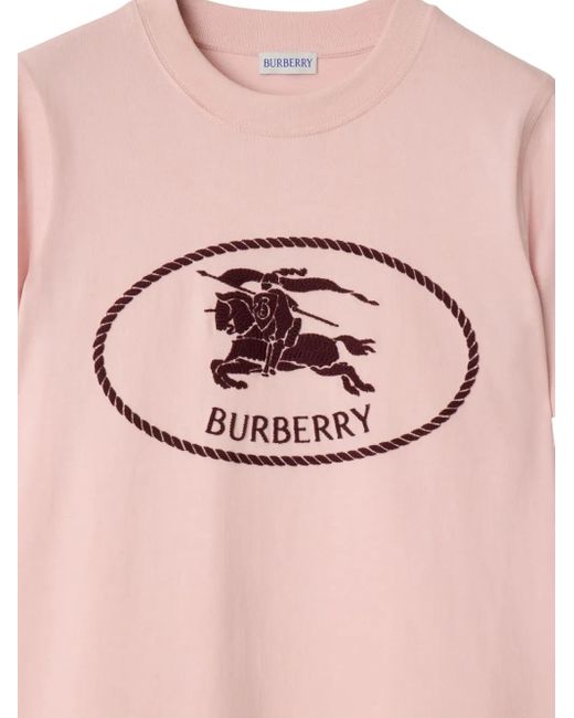 Burberry Pink Knight Stamp Cotton T-Shirt