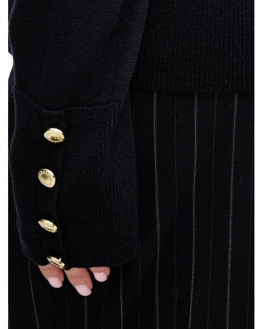 Barbour Black Button-Embellishment Sweater