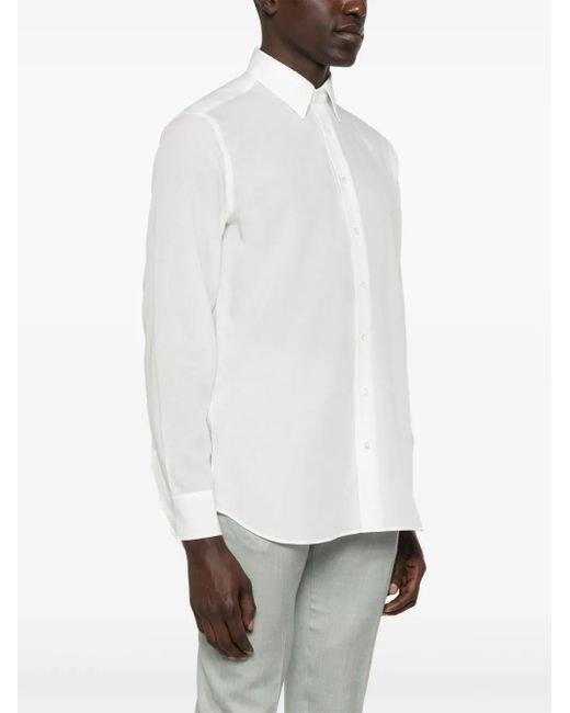 Lardini White Pointed-Collar Shirt for men