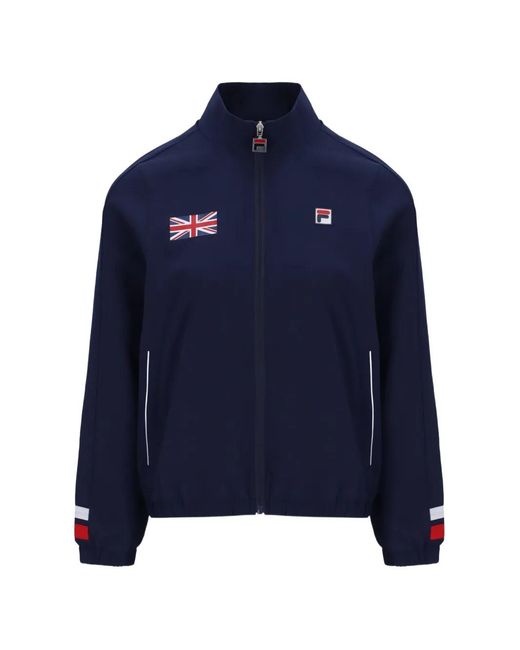 Fila Blue Logo-Patch Zip-Up Track Sweatshirt