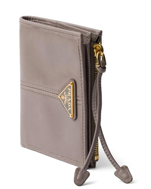 Prada Gray Small Leather Wallet