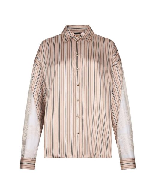 Liu Jo Natural Striped Lace Shirt