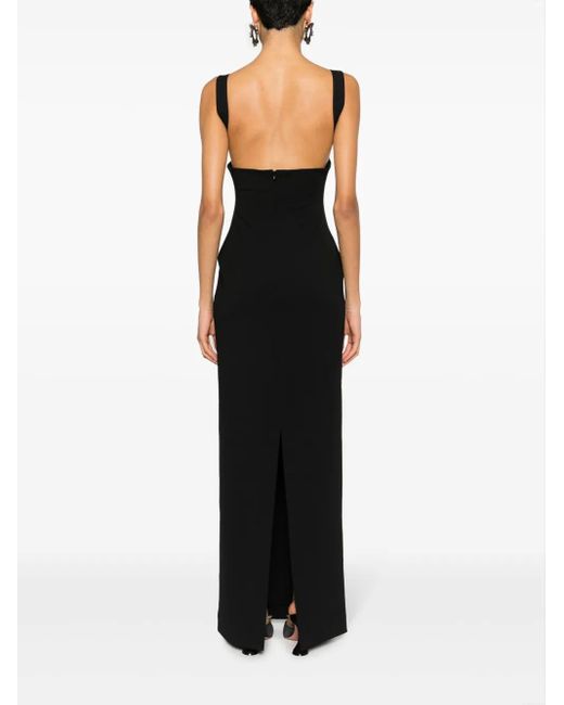 Solace London Black Joni Crepe Maxi Dress