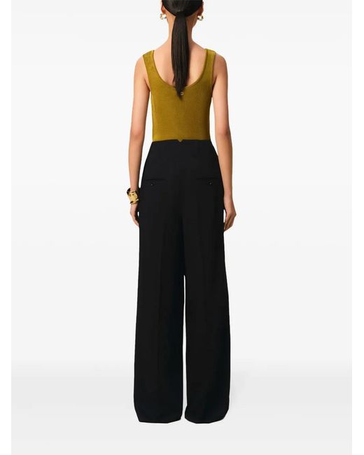 AMI Black Wool Sailor Trousers