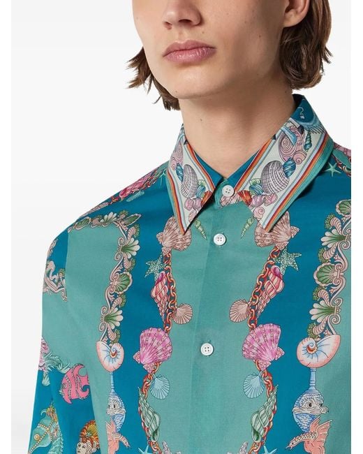 Camicia di Versace in Blue da Uomo