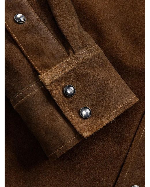 RRL Brown Suede Shirt Jacket for men