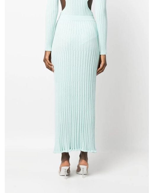 Aeron Blue Knitted Long-Sleeve Dress