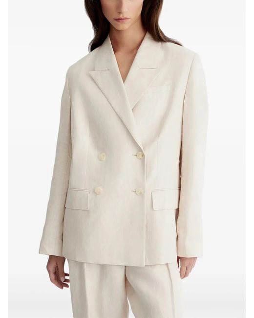 Blazer con doble botonadura 12 STOREEZ de color Natural