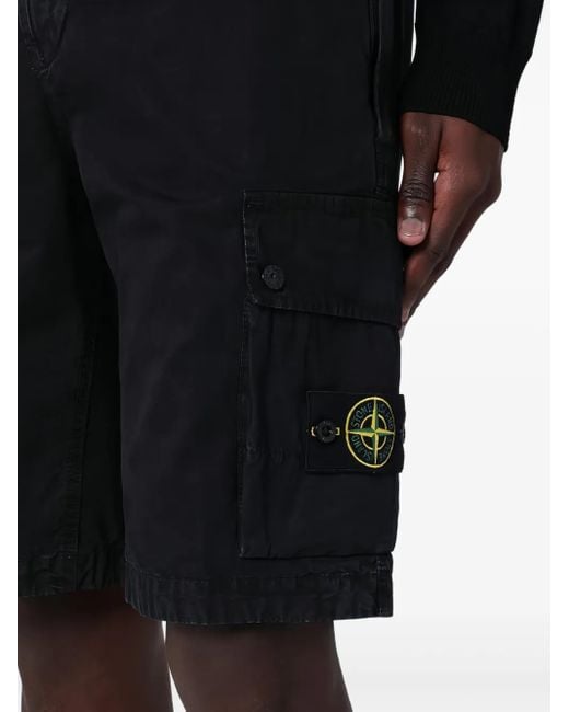 Stone Island Paracadute Bermuda Shorts in het Black voor heren