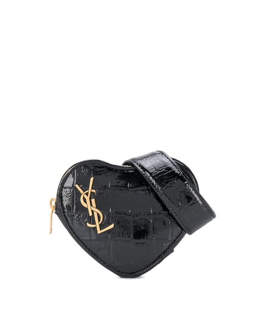 Saint Laurent Black Monogram Heart-shaped Belt Bag