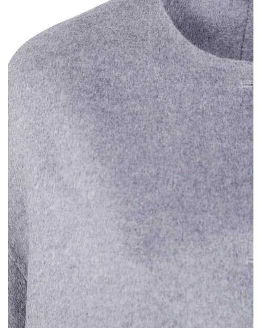 Loulou de Saison Blue Button-Front Wool Coat