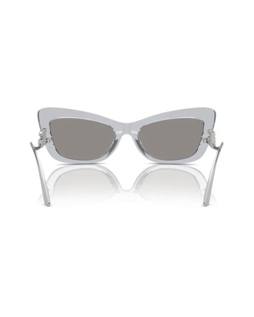 Dolce & Gabbana Gray Crystal Cat-Eye Sunglasses