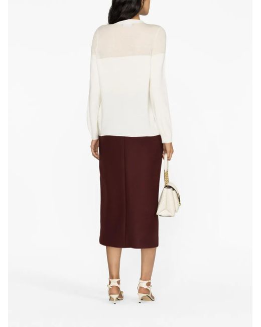 Fabiana Filippi White Ribbed Virgin-Wool Jumper