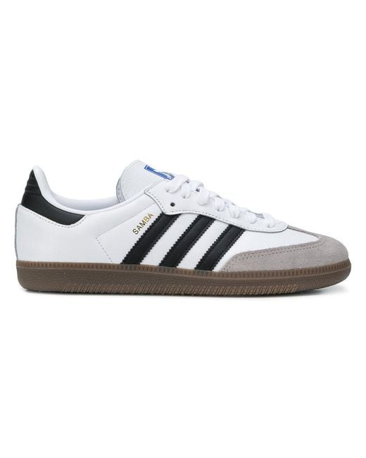 Adidas White Women's Samba Og Leather & Suede Lace Up Sneakers for men