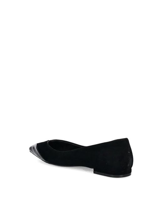 Boss Black Cap-Toe Suede Ballet Flats