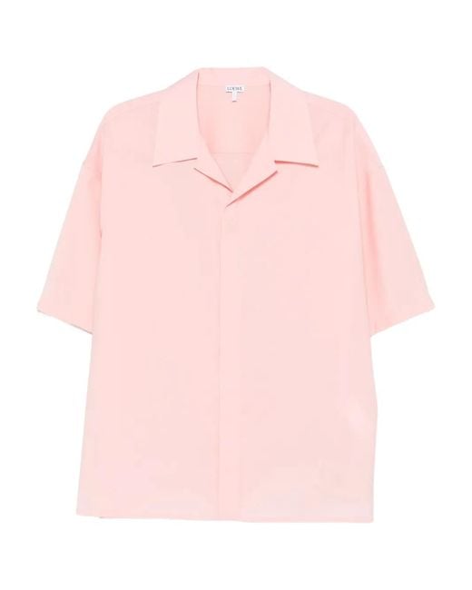 Loewe Pink Short-Sleeved Collared Shirt for men