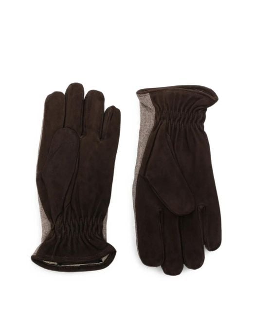 Gran Sasso Natural Panelled Elasticated-Cuff Gloves for men