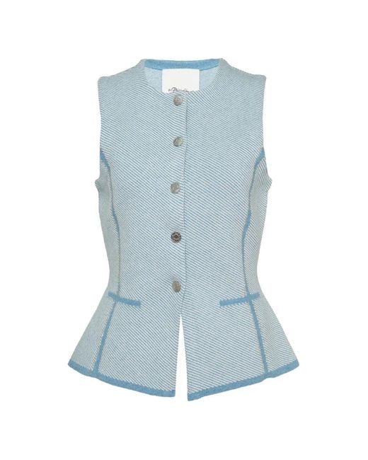 3.1 Phillip Lim Blue Button-Fastening Vest