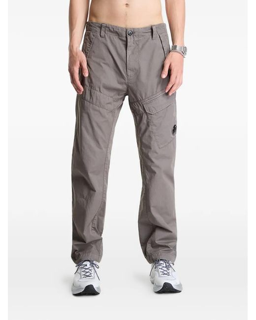 C P Company Gray Lens-Detail Cargo Pants for men