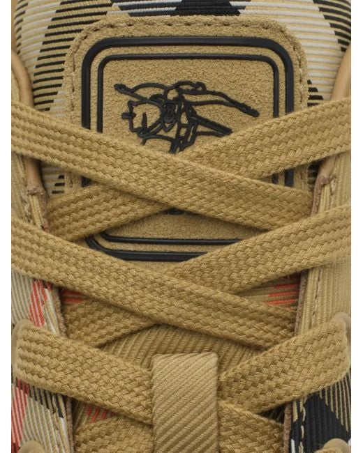 Burberry Brown Set Checked Logo Sneakers