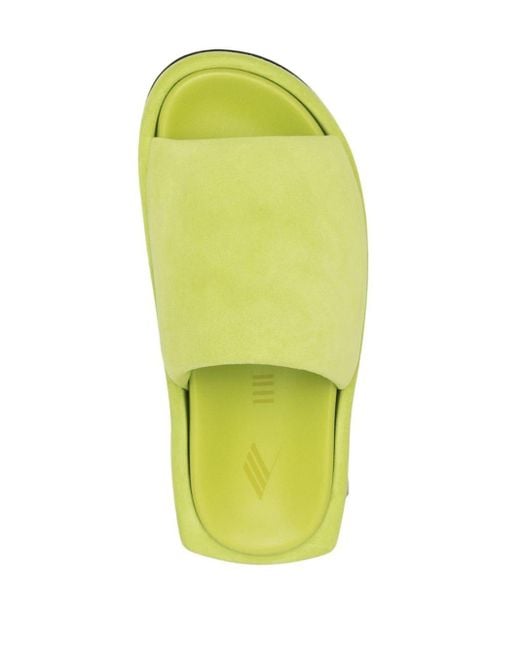 The Attico 50mm Suède Slippers Met Plateauzool in het Yellow