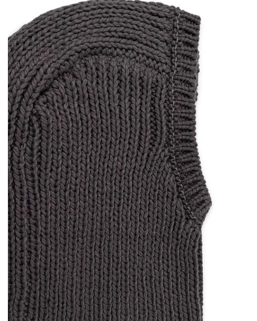 Y-3 Black Ribbed-Texture Balaclava