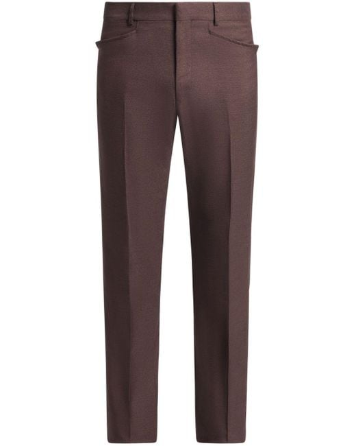 Tom Ford Brown Straight-leg Tailored Trousers for men