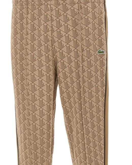 Pantaloni Con Monogramma di Lacoste in Natural da Uomo
