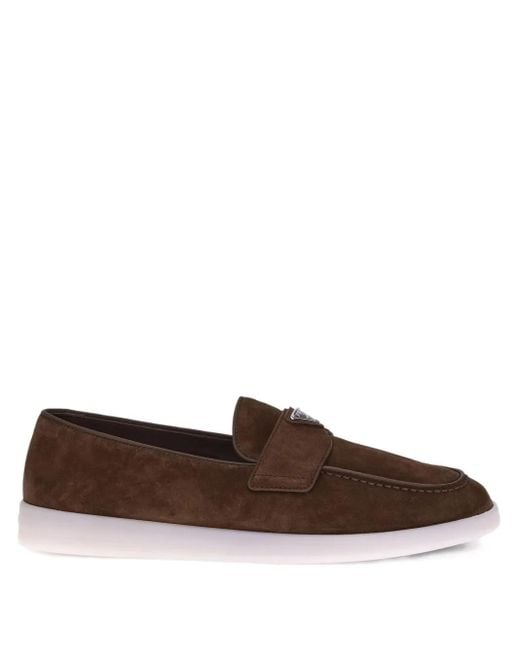Prada Loafer aus Wildleder in Brown für Herren