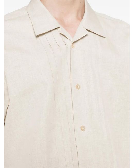 Eleventy White Bowling-Collar Short-Sleeve Shirt for men