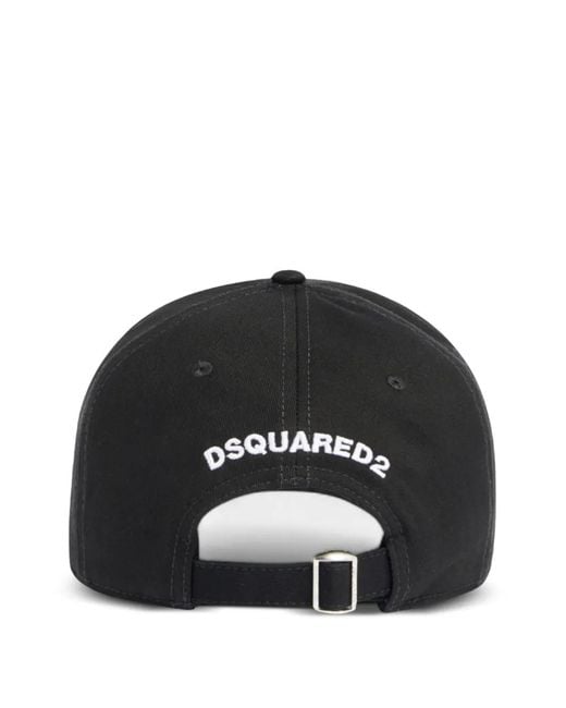 DSquared² Black Iconique Baseball Cap for men