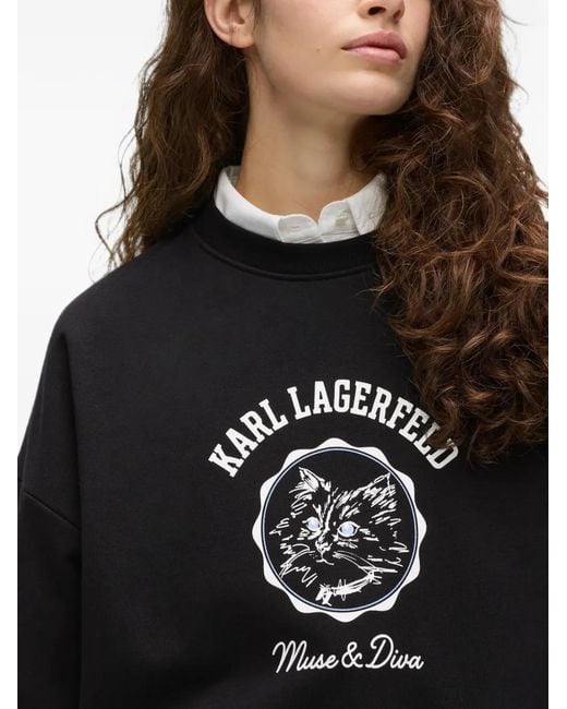 Karl Lagerfeld Black Ikon Choupette Muse Sweatshirt