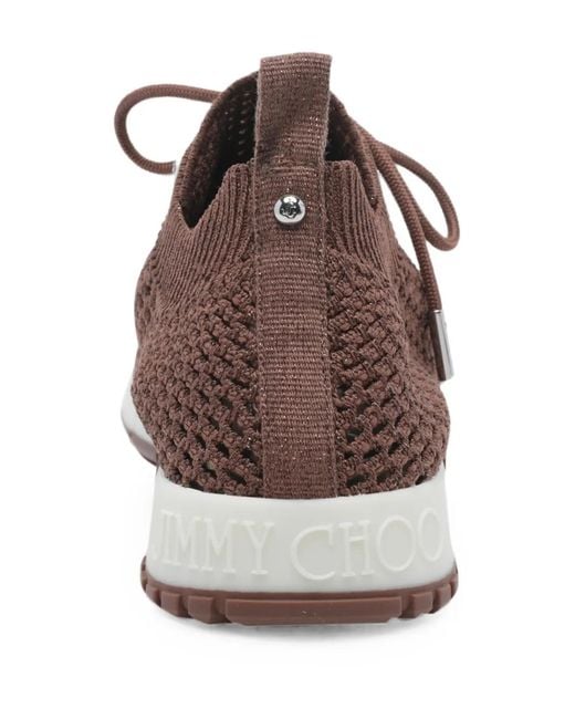 Jimmy Choo Brown Veles Pearl-Embellished Sneakers