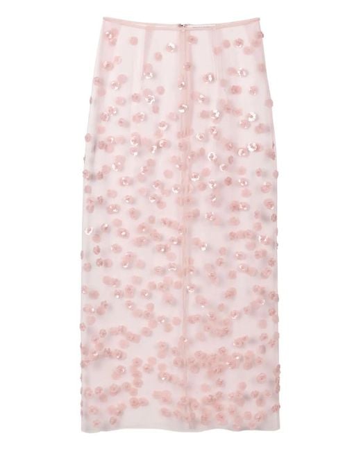 CECILIE BAHNSEN Pink Gusskirt Sequin Skirt