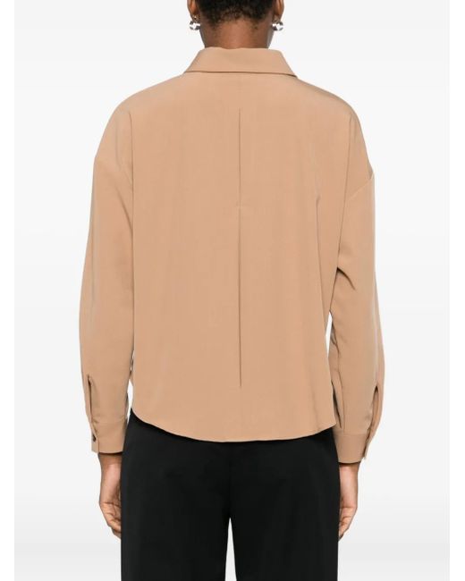 Caliban Natural Button-Front Collared Shirt
