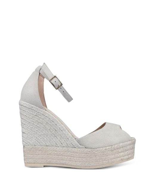 Espadrilles White Wedge Peep-Toe Sandals