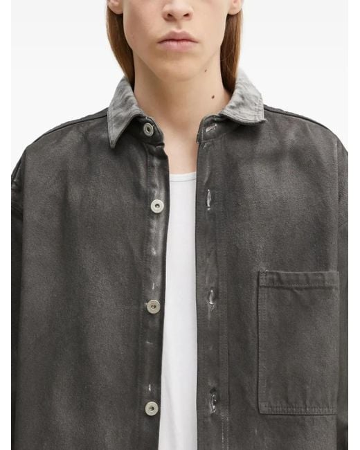 Marcelo Burlon Gray Ombre-Effect Shirt for men