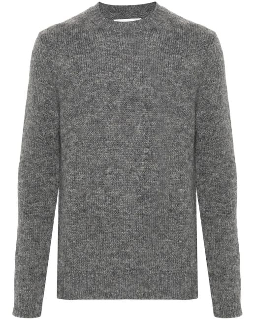 Jil Sander Gray Alpaca Crew Neck Sweater for men