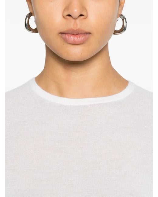 Lisa Yang White Ribbed Sweater