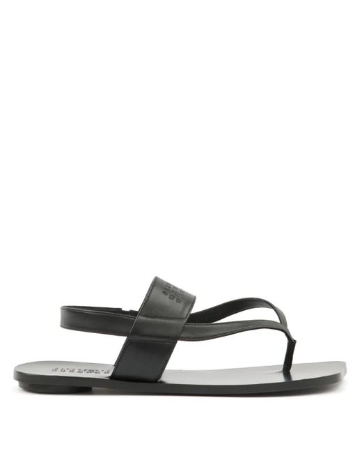 MM6 by Maison Martin Margiela Leren Sandalen Met Logo-Reliëf in het White