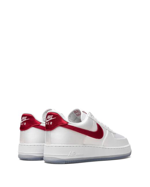 Nike White Air Force 1 Low '07 "Satin/Varsity" Sneakers