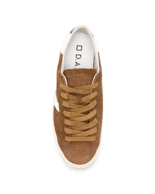 Date Brown Hill Suede Logo-Detail Sneakers for men