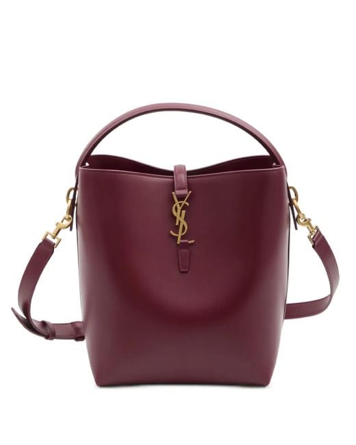 Bolso bombonera Le 37 con gancho Saint Laurent de color Purple