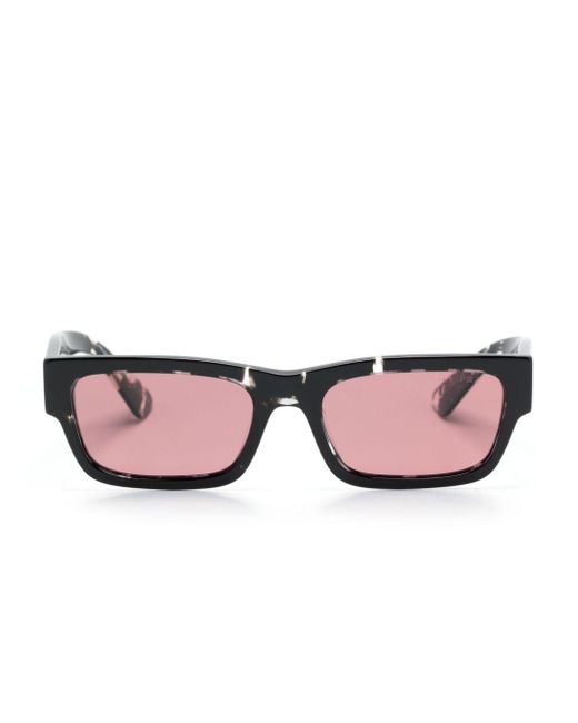 Prada Pink Tortoiseshell Rectangle-Frame Sunglasses