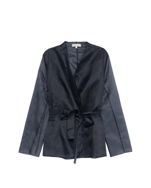 Antonelli Blue Elia Tie-Waist Fitted Jacket