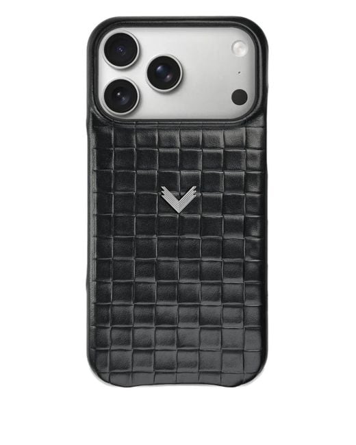 Velante Black Iphone 17 Pro Max Woven-leather Phone Case
