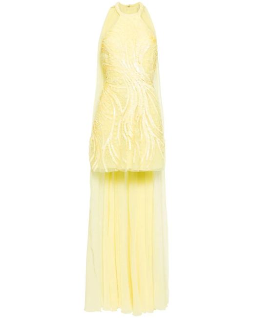 Elie Saab スパンコール ミニドレス Yellow