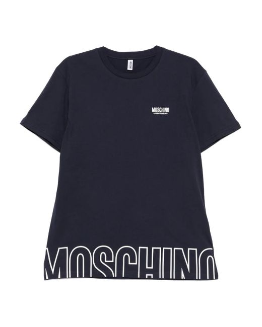 Moschino Blue Relaxed Fit Cotton T-Shirt for men