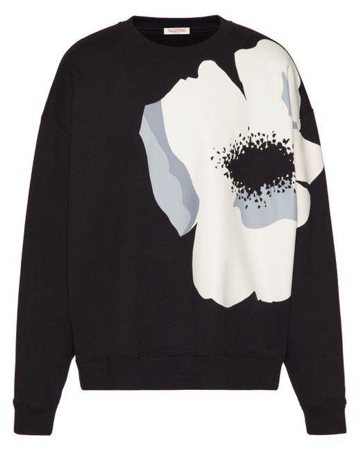 Valentino Garavani Katoenen Sweater Met Logoprint in het Black voor heren