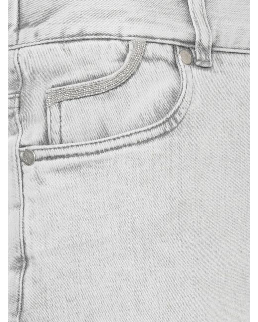 Panicale White Embellished Wide Jeans
